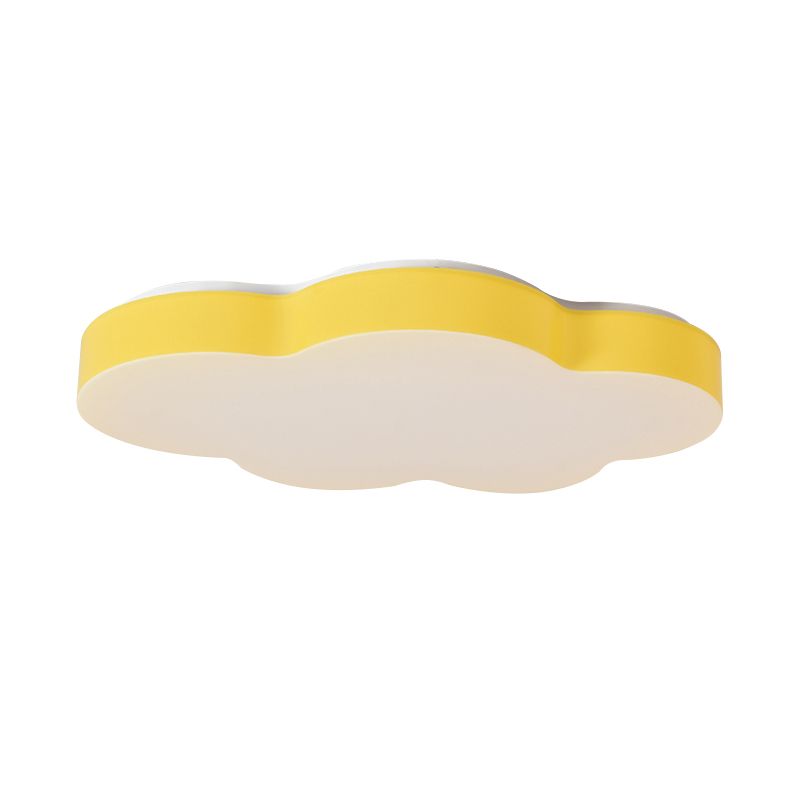 Acrylic Cloud-Shape Ceiling Mounted Fixture Cartoon LED Flushmount Lighting in White/Red/Yellow for Kids Room