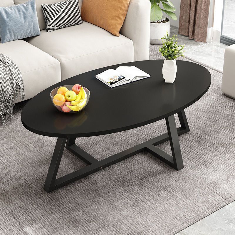 Glass Open Shelf Cocktail Table Oval Minimalist Modern Coffee Table