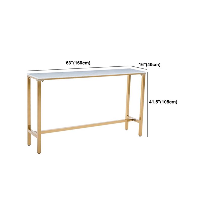 Glam 1/2/4/7 Pieces Bar Table Set Rectangle Bar Table with Metal High Stools