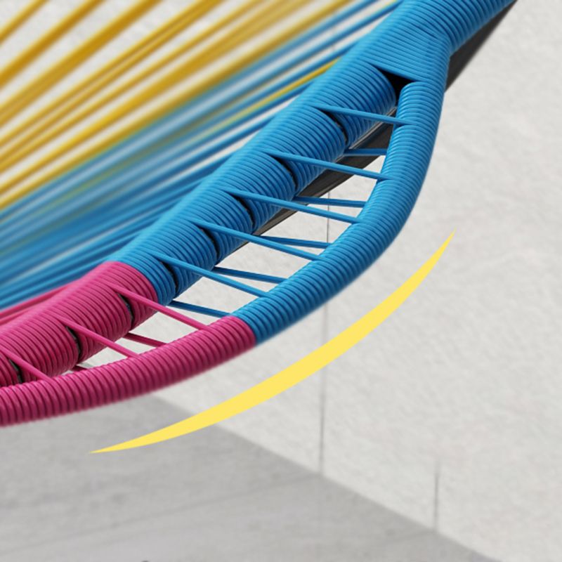 Creative Indoor Rocking Chair Woven Rope Rocker Chair with Dark legs