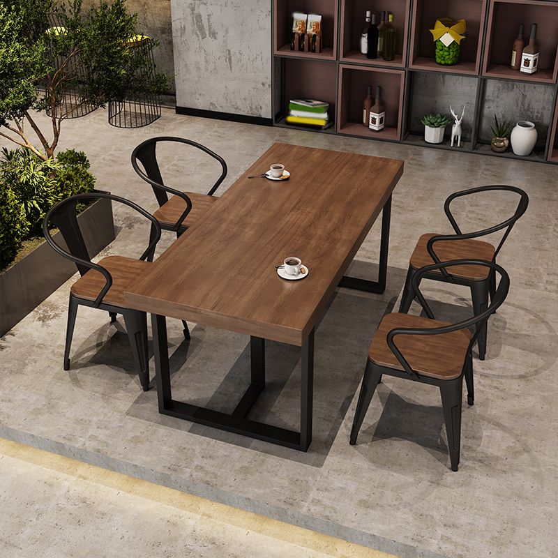 Industrial Rectangle Bar Table Set 1/5/7 Pieces Solid Wood Pub Table Set for Indoor