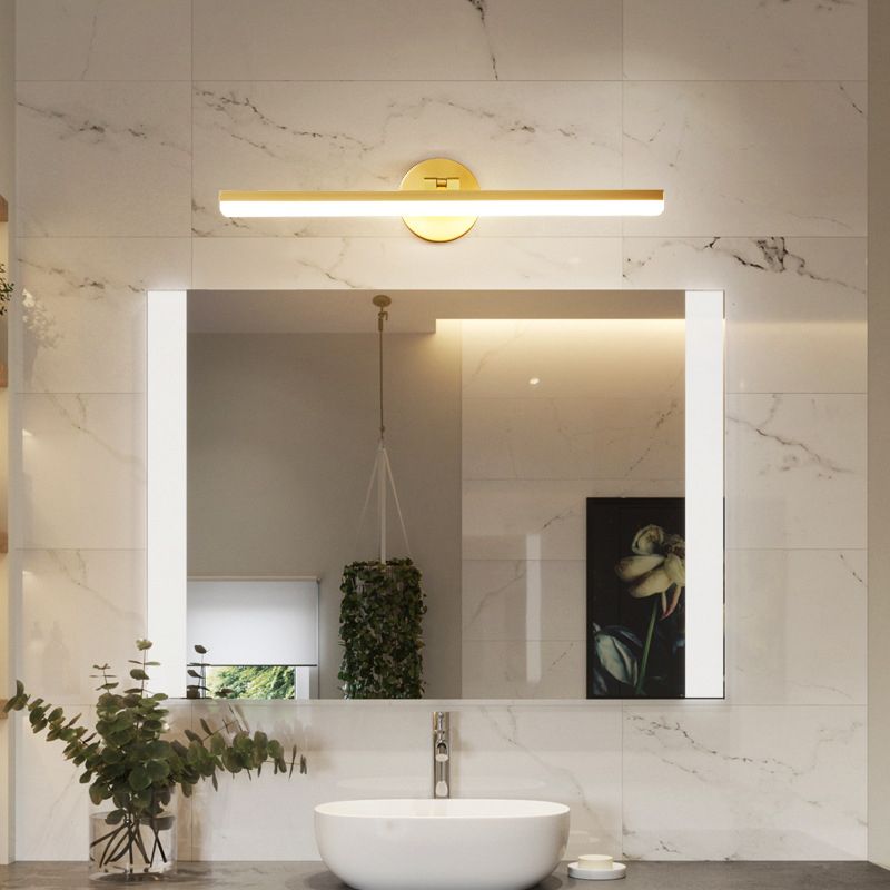 Minimalism Vanity Light Streamlined LED Bathroom Mirror Lamp in Gold