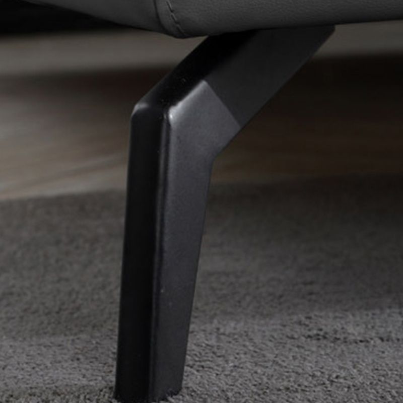 Dark Grey Platform Bed Wood and Upholstered Platform Bed Frame with Metal Legs