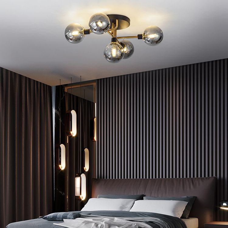 Nordic Style Metal Ceiling Light Ball Shape Shade Ceiling Lamp for Bedroom