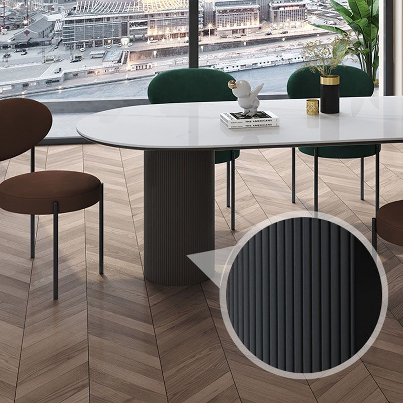 Irregular Shape White Table for Restaurant Sintered Stone Top Island Table with 3 Legs