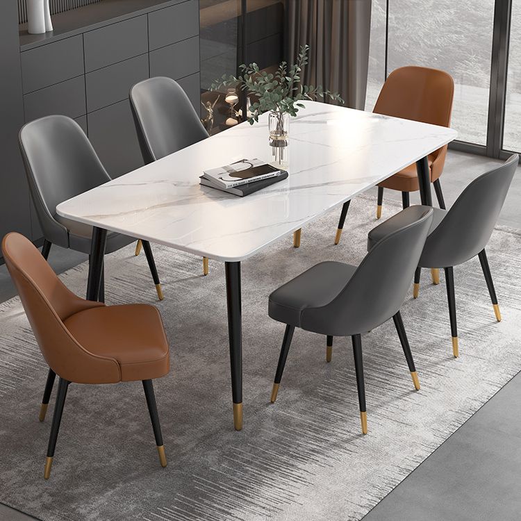 Modern 1/2/5/7 Pieces Dining Set Rectangle Stone Dining Table for Kitchen Dining Room