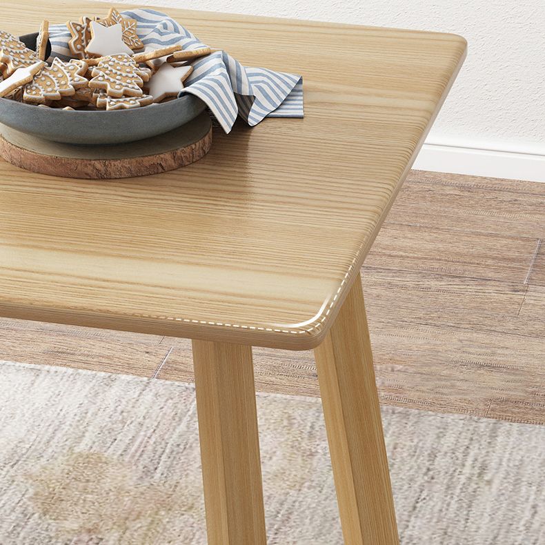 Minimalist Style Traditional Height Dining Set with Rectangle Shape Table and Double Pedestal Base