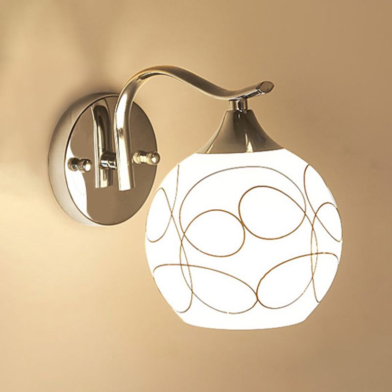 Metalen bol vorm muurlicht Noordse stijl muur sconce met glas voor woonkamer