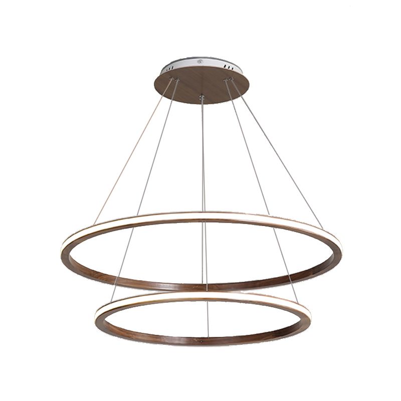 Luci del lampadario a ruota Ruota Apparecchi di illuminazione lampadario moderno in legno in marrone