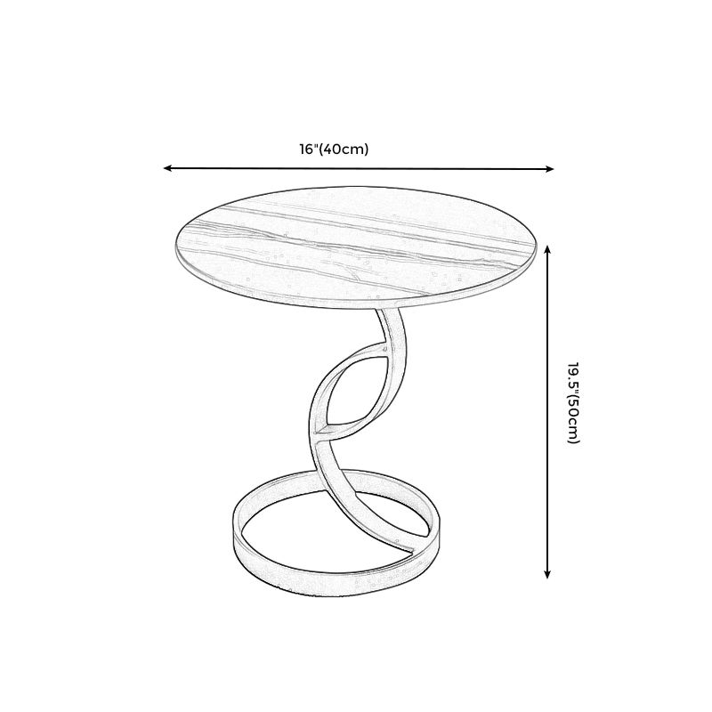 Round Black and White Stone Coffee Table Pedestal 1 Single Cocktail Table