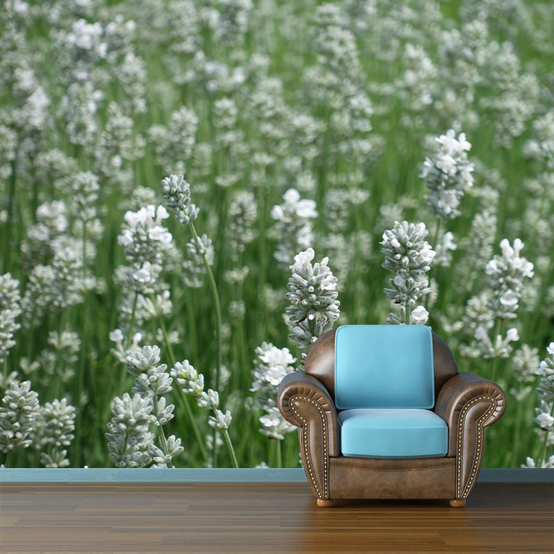 Lavender Mural Wall Covering for Living Room Decorative Mildew Resistant Wallpaper