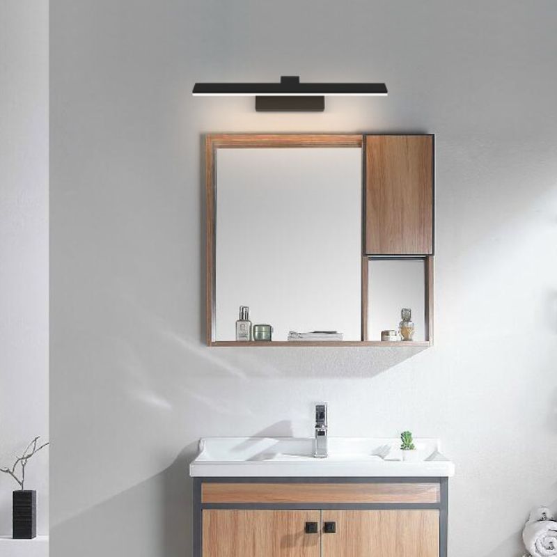 Linear Shape Metal Wall Sconce Modern Style 1-Light Mirror Wall Mount Light