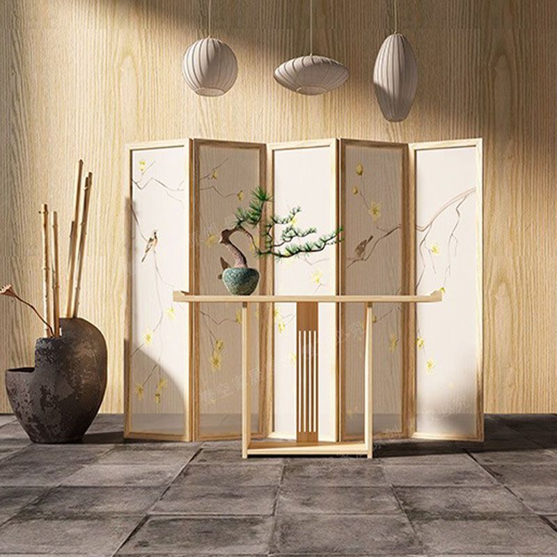 12" W Pine Console Table Mid-Century Modern Rectangle Accent Table for Hall
