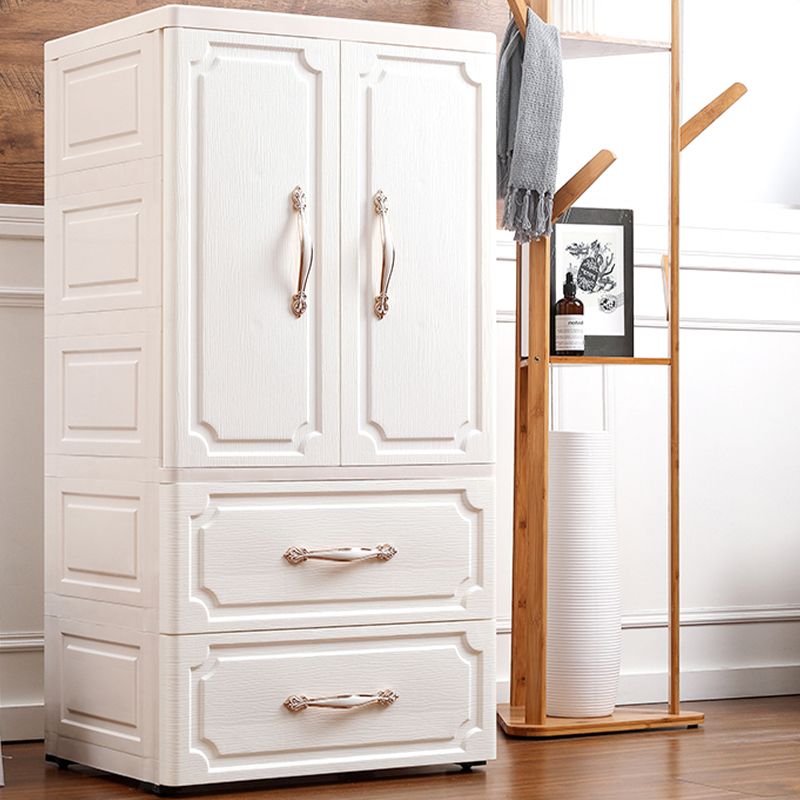 White Plastic Wardrobe Closet Contemporary Wardrobe Armoire for Home