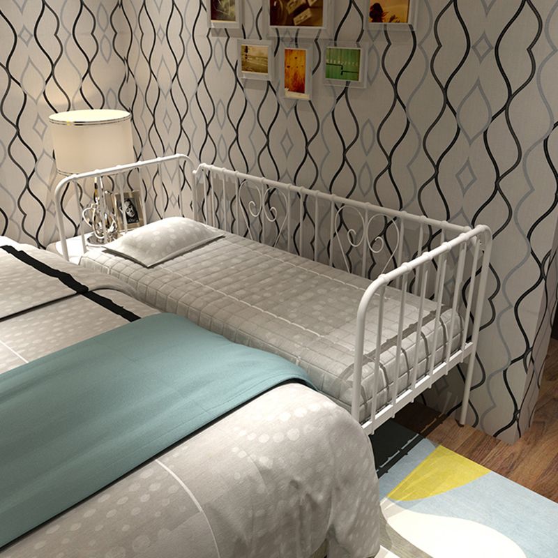 Industrial Rectangle Crib Metal Crib with Guardrails Baby Crib