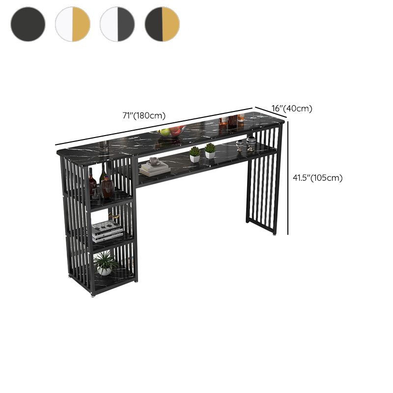 Glam Rectangle Wood Counter Table 3/4 Pieces Bar Table Set for Cafe