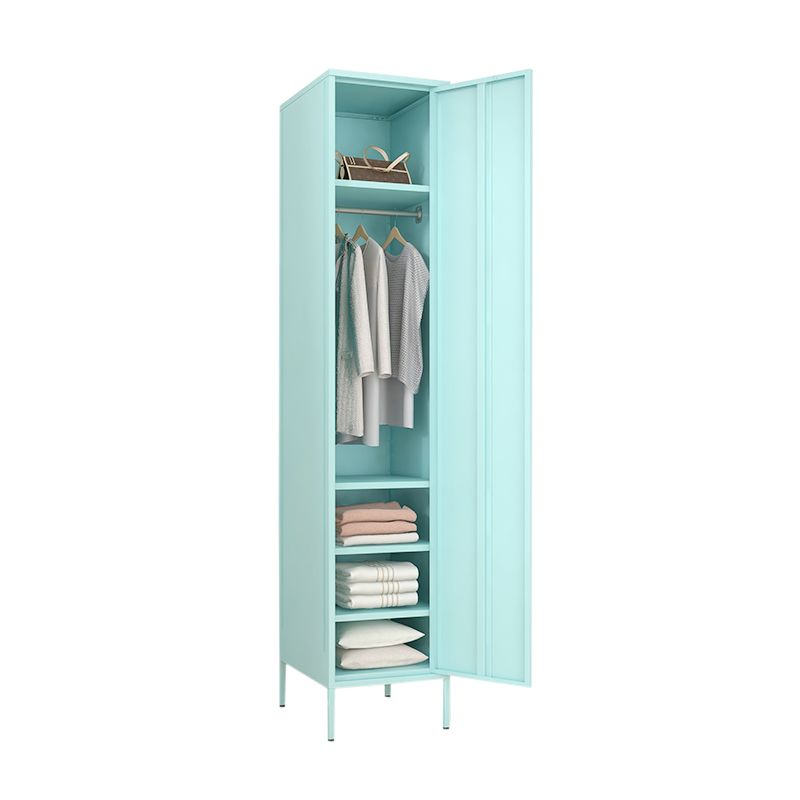 Metallic Finish Cabinet with Legs Contemporary Metal Wardrobe for Home