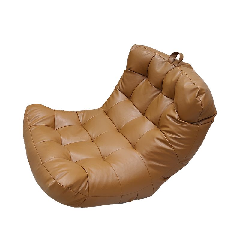 Scandinavian Style Single Sofa Chair PU Leather Fixed Backed Armless Chair