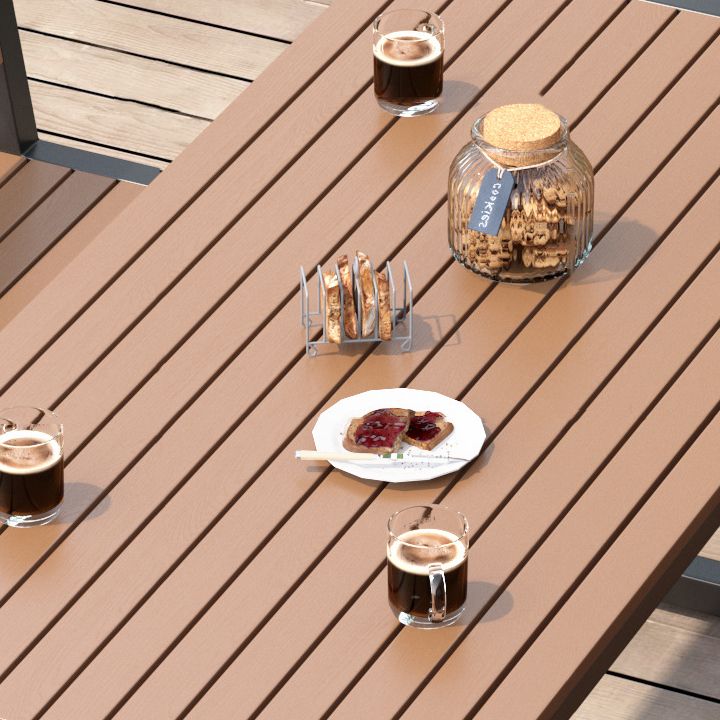 Rectangular Modern Picnic Table 1/3 Pieces Reclaimed Wood Dining Picnic Table