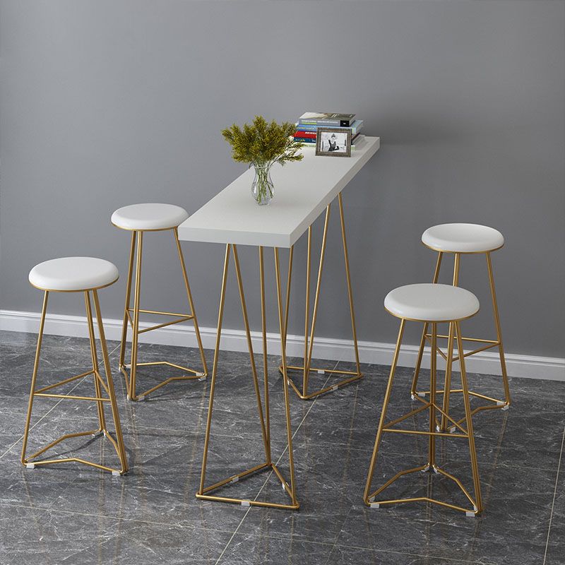 Traditional Luxury Bar Table Set 1/3/5 Pieces Counter Set with Metal Base