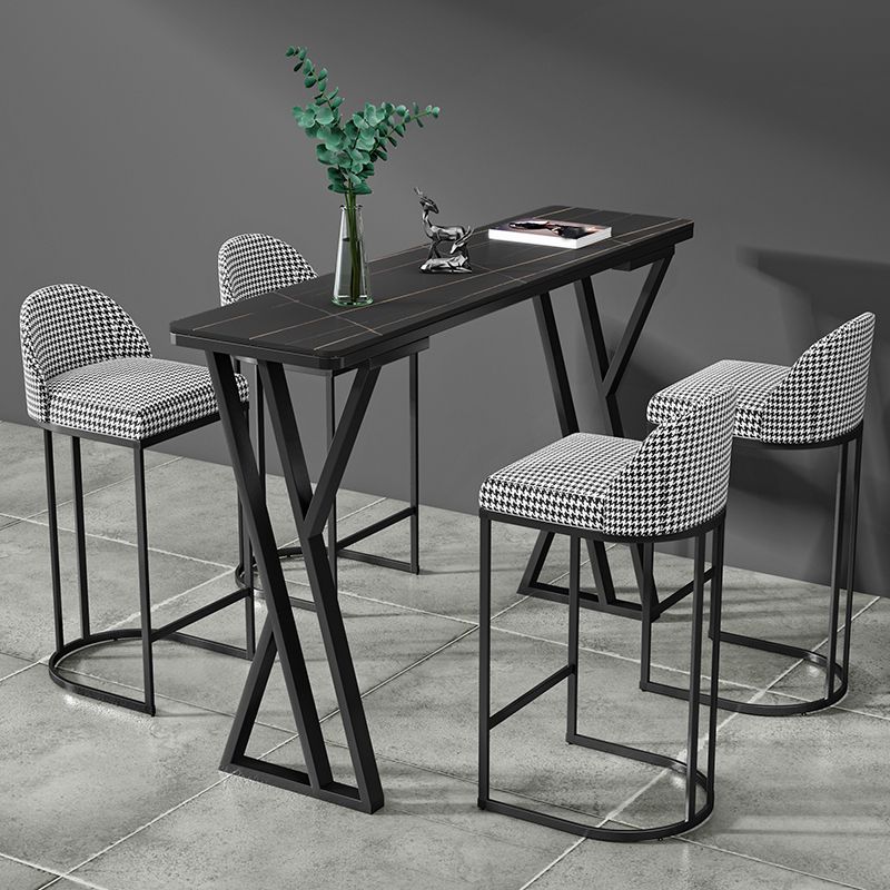 Low Back Upholstered Dining Stool Armless Bar Stool with Metal Base