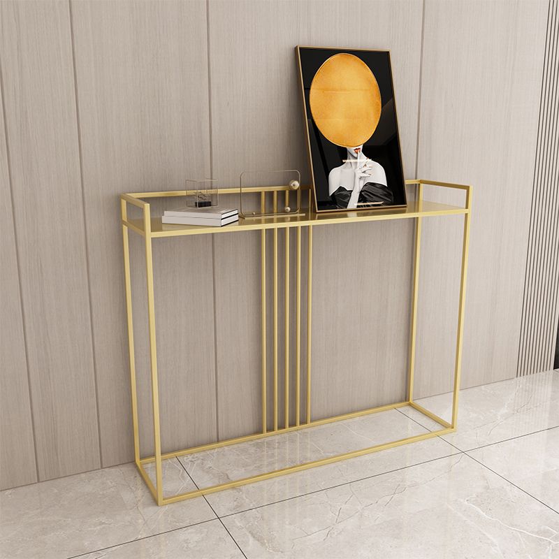 Rectangle Console Accent Table Antique Finish Console Sofa Table in Metal