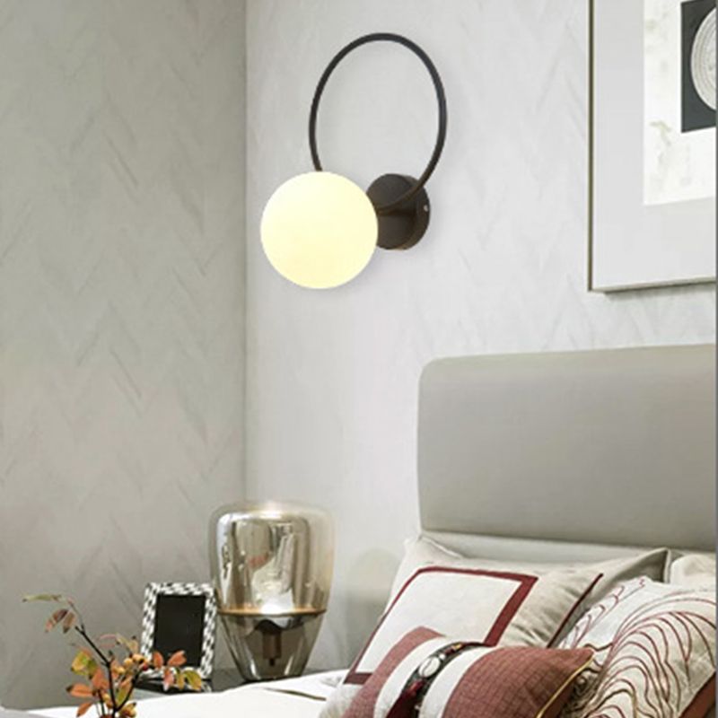 Hoop Shape Wall Sconce Modern Style Metal 6 Lights Wall Mount Lamp for Living Room