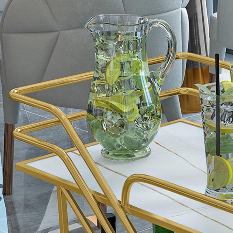 Contemporary Metal Prep Table 32.68"H Rolling Prep Table for Dining Room