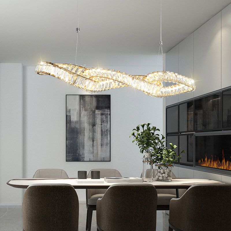Modern Dining Chandelier Pendant Kitchen Dining Room Crystal Hanging Light Fixture