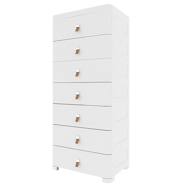 Contemporary Grey / White Chest Plastic Chest with Drawers for Bedroom