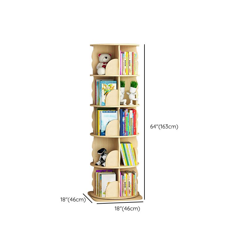 Standard Wooden Bookcase Contemporary Closed Back Bookshelf with Shelves