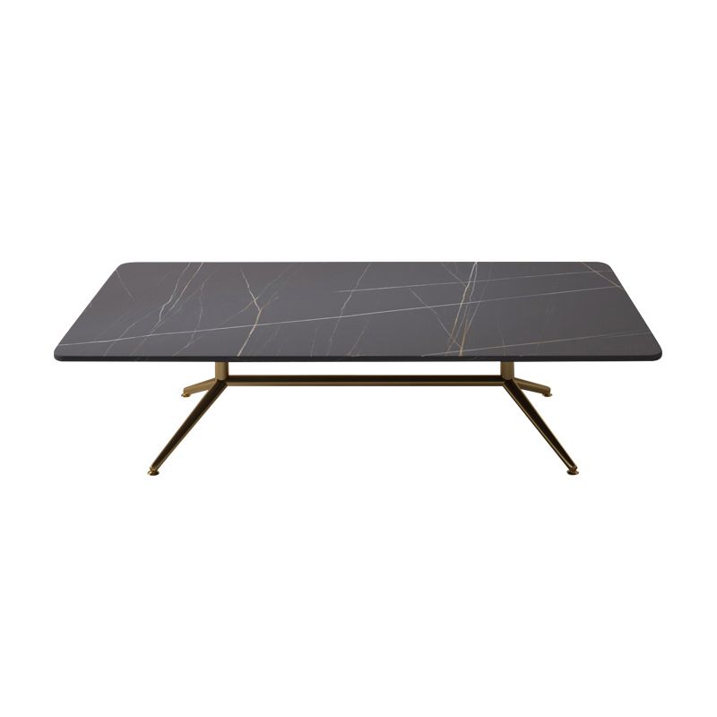 Glam Trestle Coffee Table Slate Rectangular Coffee Table for Living Room