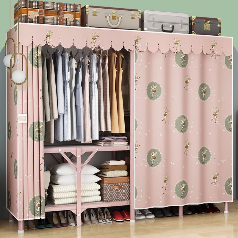 Steel Frame Folding Wardrobe Armoire Modern Style Wardrobe Cabinet for Home