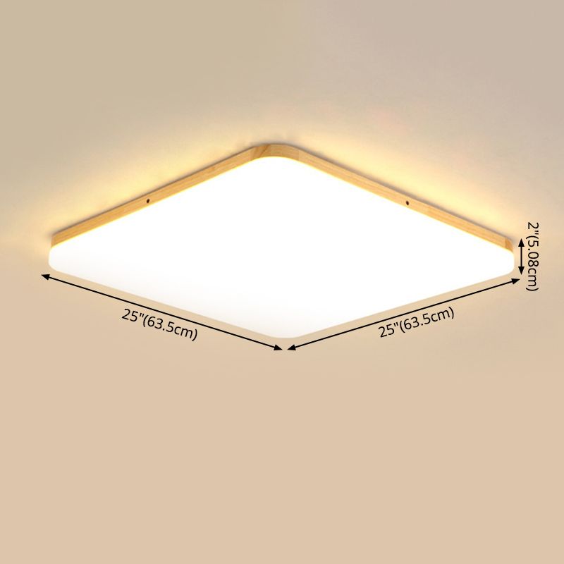 Luces de techo a ras de círculo de madera de estilo moderno 1-Luz de montaje de descarga de luz para dormitorio