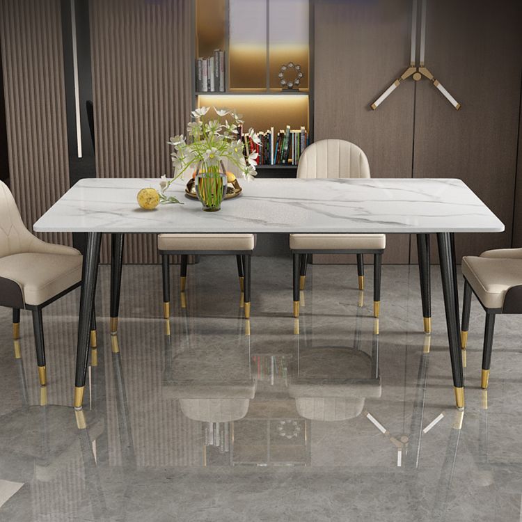 Modern Sintered Stone Dining Room Set Standard Height with Rectangle Top Dining Set