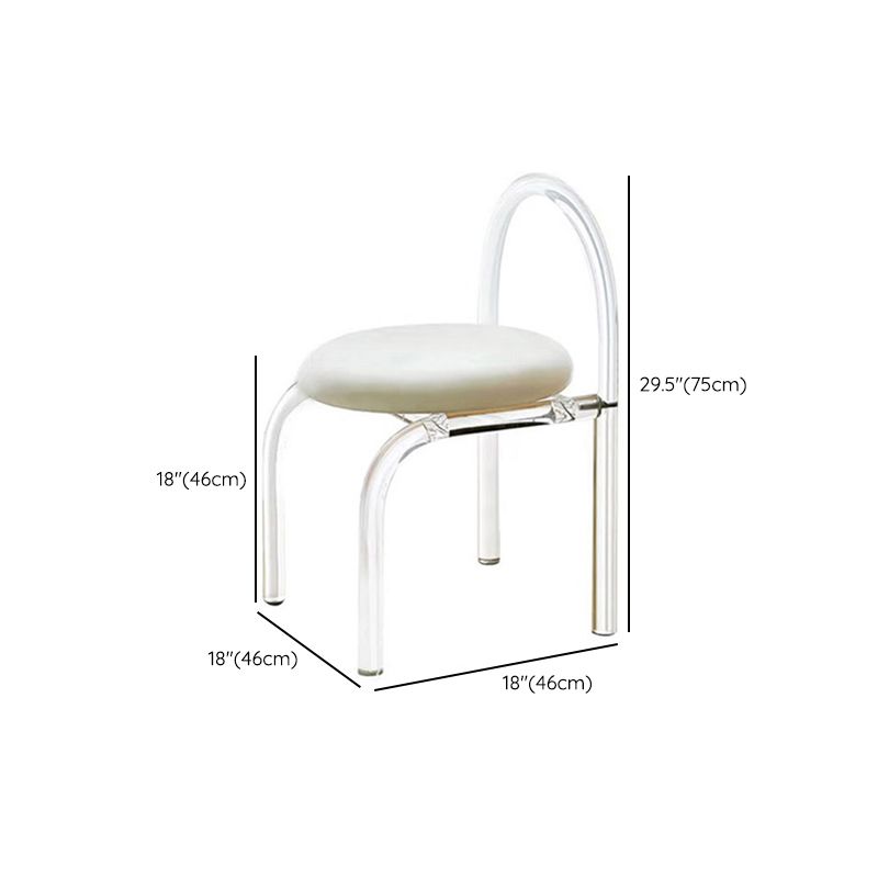 Contemporary Style 1/2/7 Pieces Dining Chairs Set Rectangle Stone Furniture in White