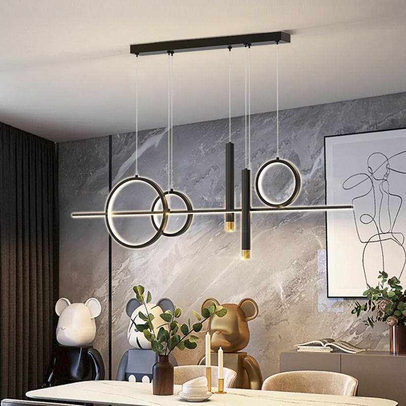 Apparecchi di illuminazione moderna a led isola a led lampada lampadario lineare per sala da pranzo