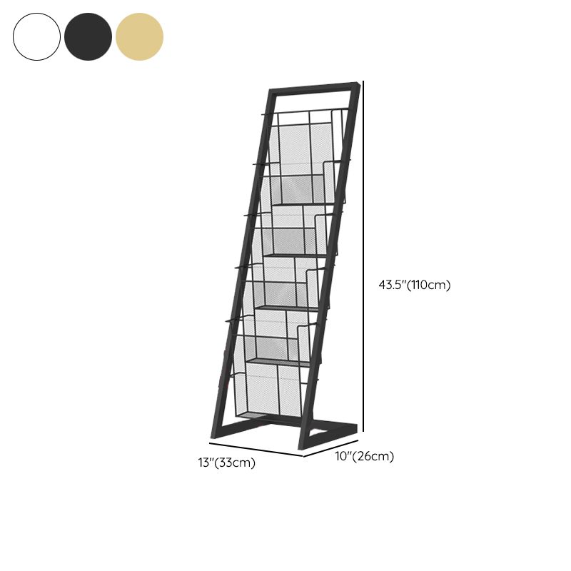 Contemporary Closed Back Bookcase Vertical Metal Bookshelf with Shelves