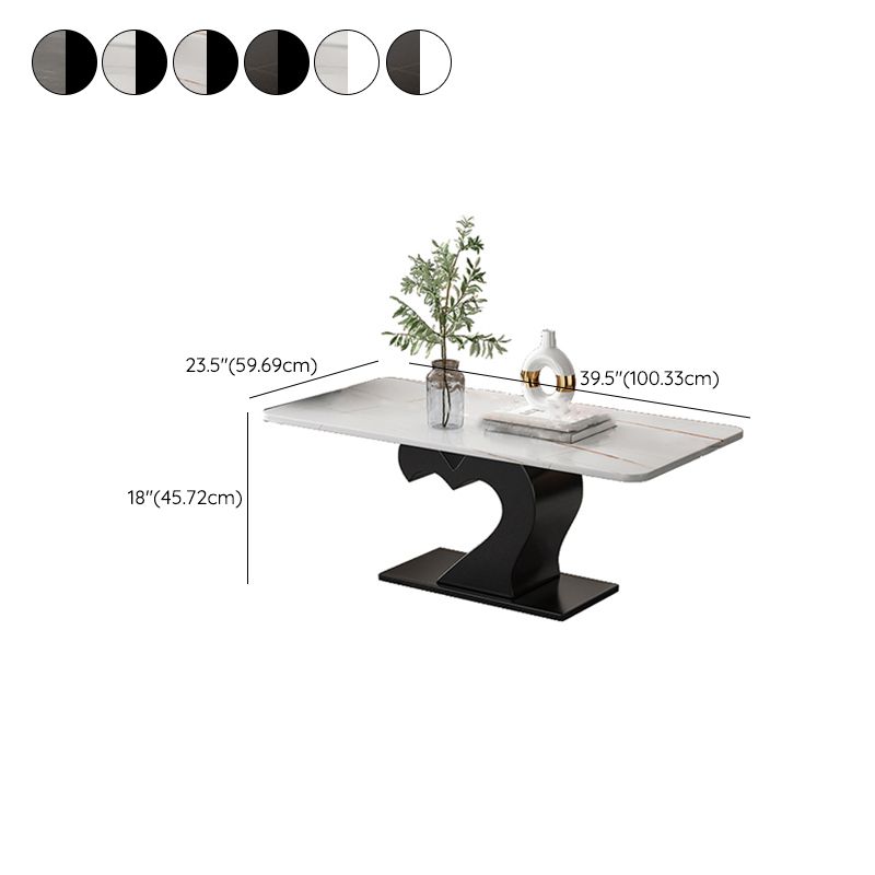 Abstract Coffee Table Set Contemporary Stone Top Cocktail Table