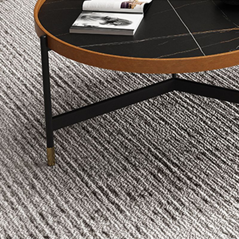 Modern Slate Tray Top 3 Legs Coffee Table White/Black Round Table