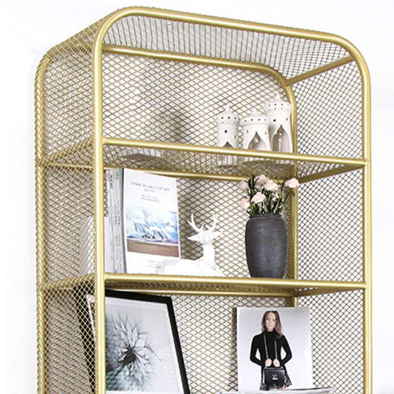 Light Luxury Metal Bookcase Shelf Closed Back Bookcase for Study Room