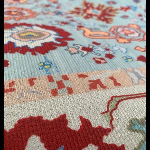 Multikoler viktorianischer Indoor-Teppich Polyester Blumendruck Teppich nicht rutschfest