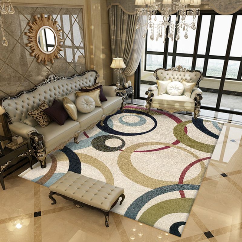 Eenvoudige meerkleurige abstracte tapijt synthetiek Modern gebied tapijt Non-slip achteruitgang voor huisdiervriendelijk tapijt voor woonkamer