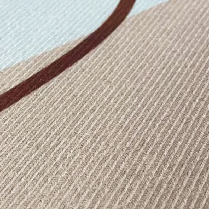 Beige Modern Carpet Polyester Line Carpet Non-Slip Backing Carpet for Drawing Room
