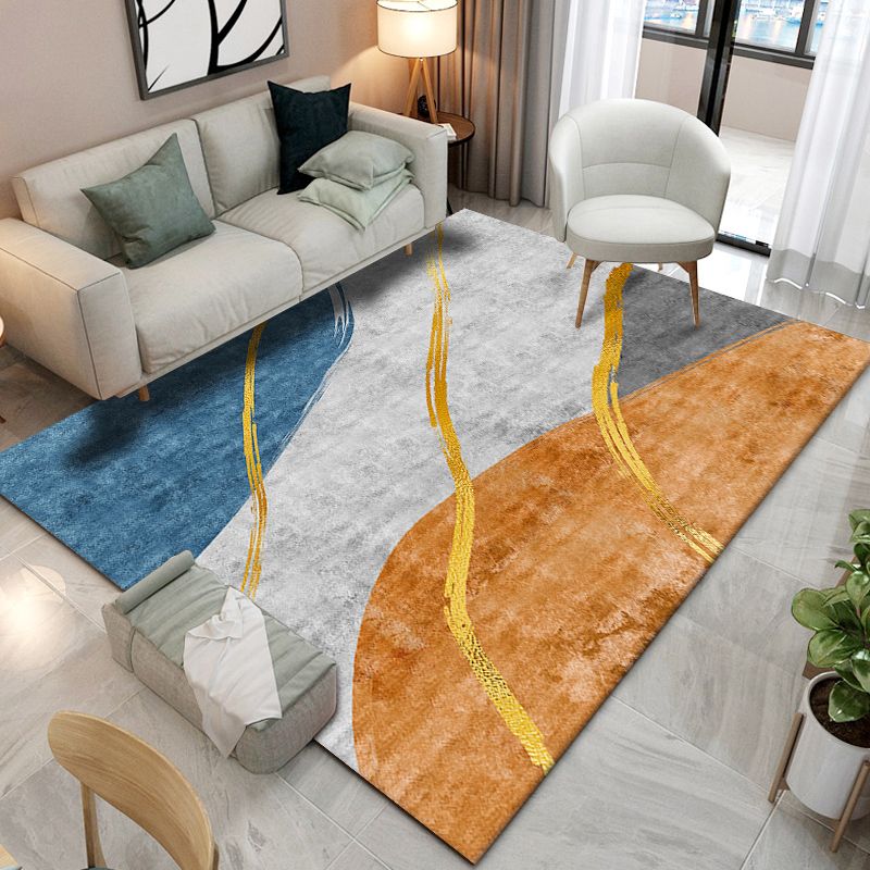 Simple Graphic Printed Carpet Polyester Indoor Rug Non-Slip Backing Rug for Home Decoration