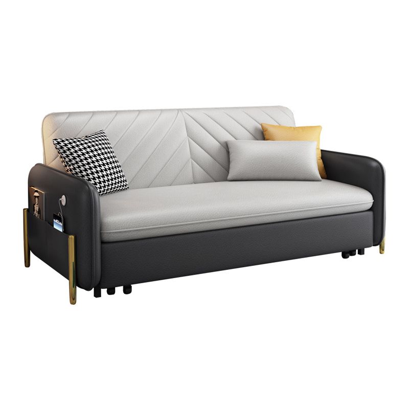 Glam Style Sofa Bed Square Arm Sleeper Sofa,31.49" Wide with Storage