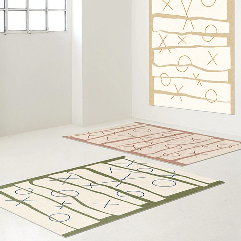 Abstract Pattern Rug Living Room Simple Style Carpet Polyester Washable Area Rug