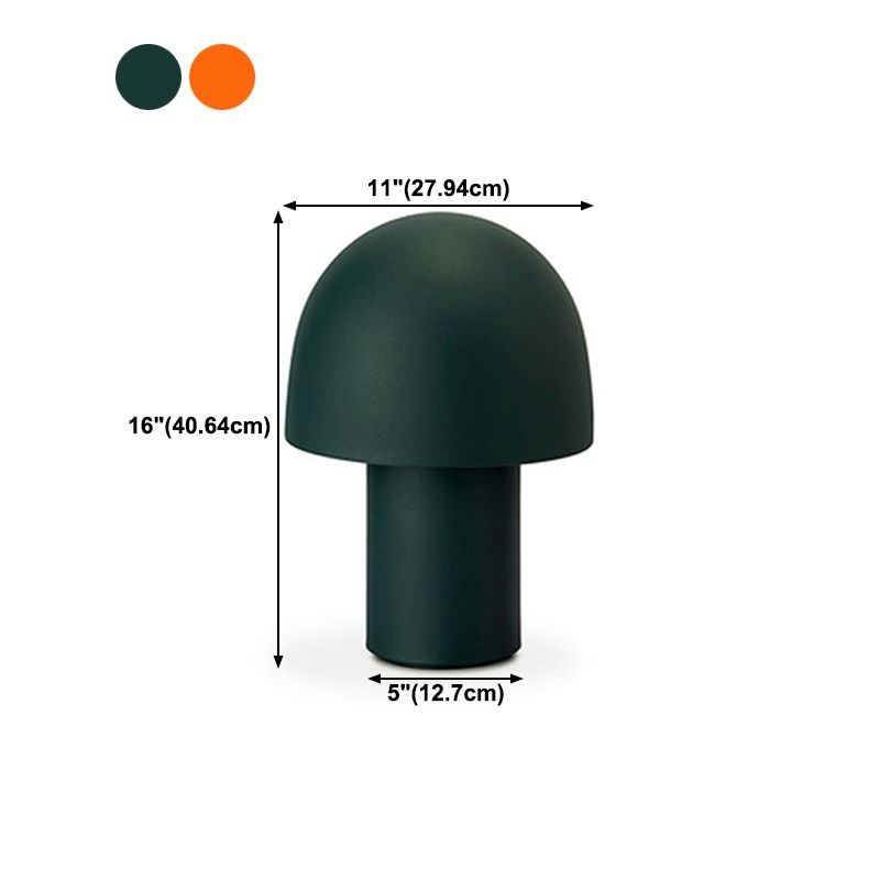 Mushroom Shaped Bedroom Table Lamp Metallic 1-Light Macaron Style Night Light