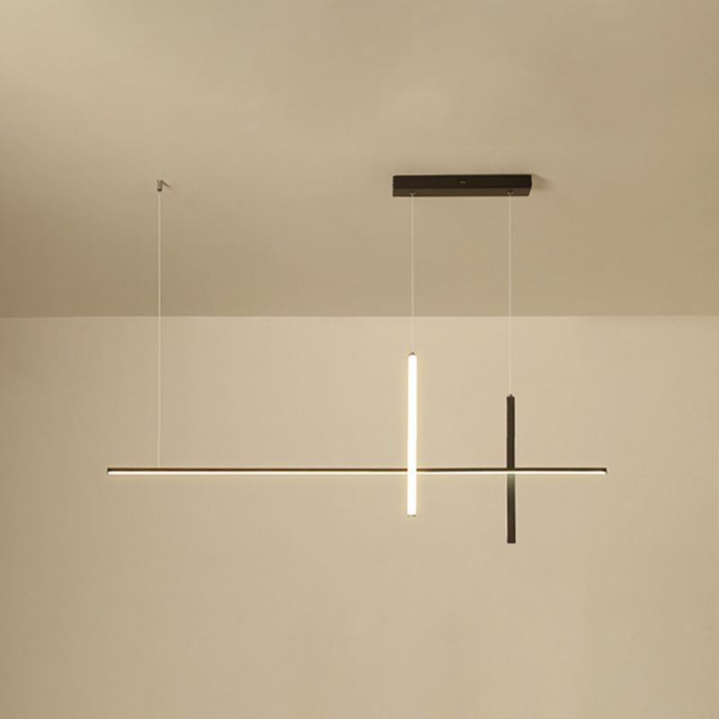 Minimalist Acrylic Hanging Lamp, Luxury Linear Shade Hanging Light for Indoor