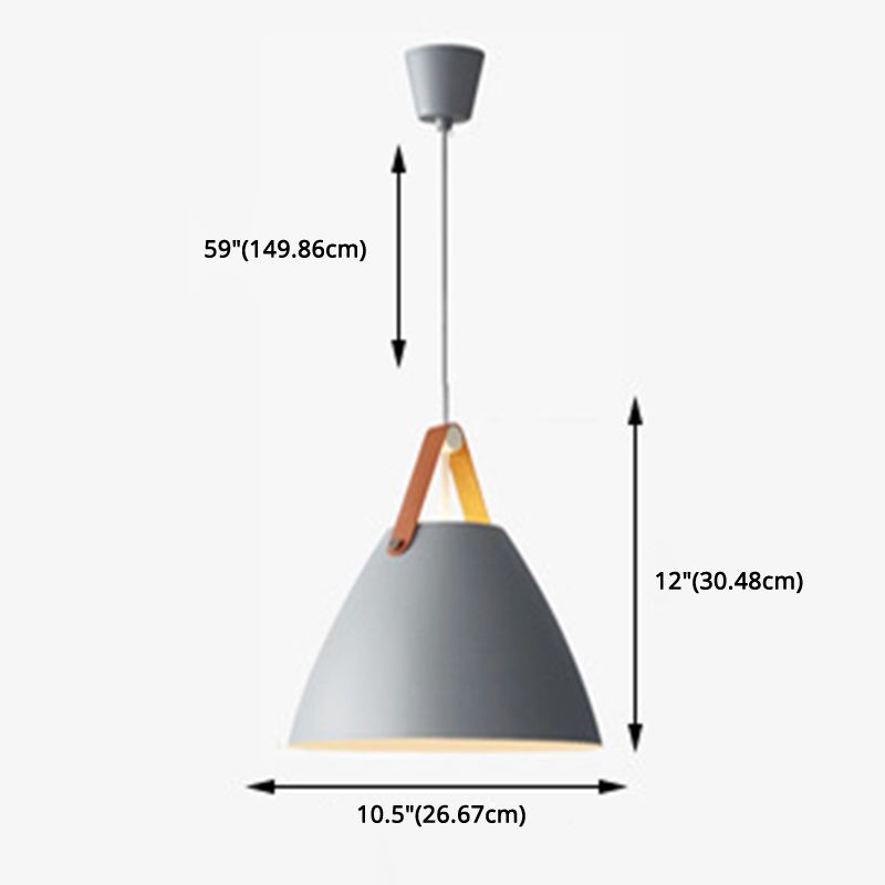 Apparecchio conico a ciondolo a ciondolo lampada a sospensione in metallo minimalista per sala da pranzo